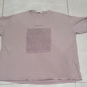 Trendy Men's Text Print T-Shirt - Light Purple
